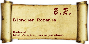 Blondner Rozanna névjegykártya